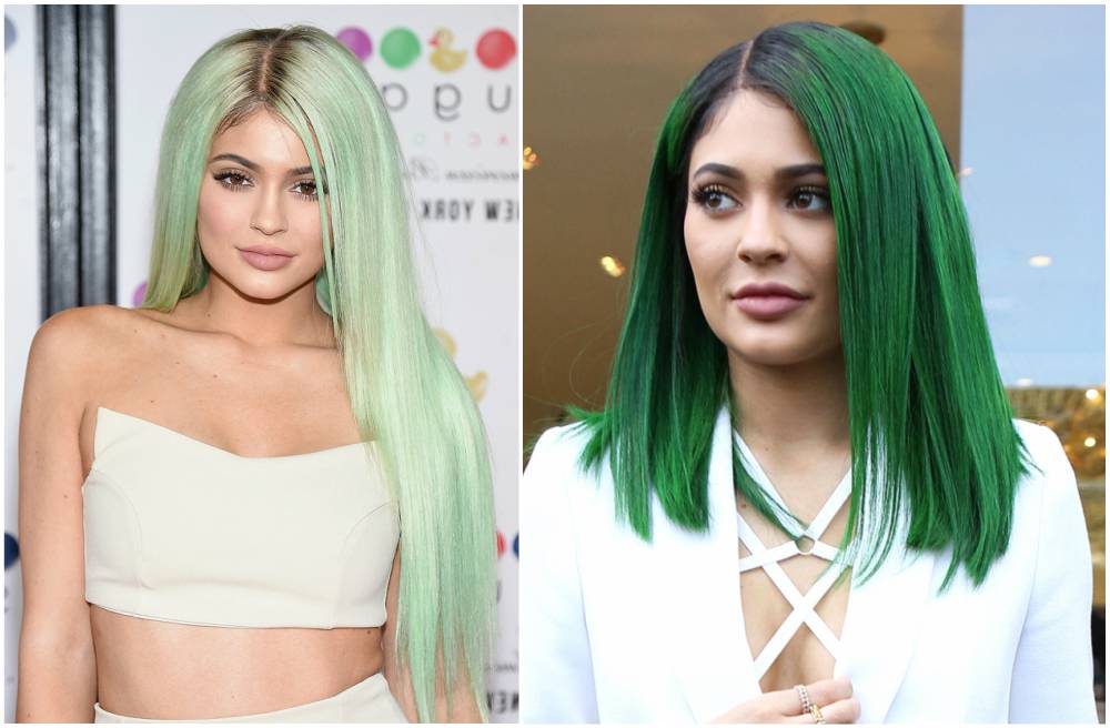 Kylie Jenner hairstyles - Green color