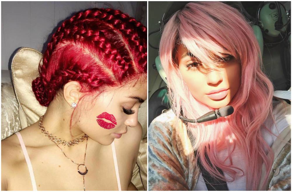 Kylie Jenner hairstyles - Pink color