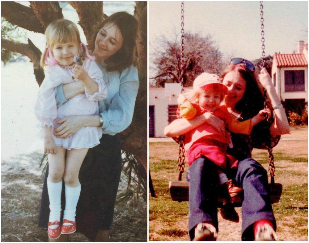 Little Christina Aguilera with her mother