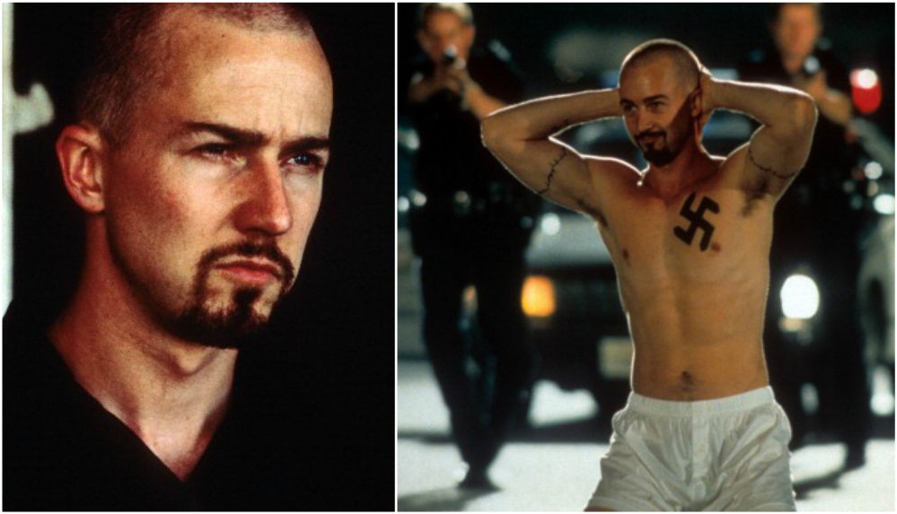 Edward Norton`s body transformation in movie American History X (1998)