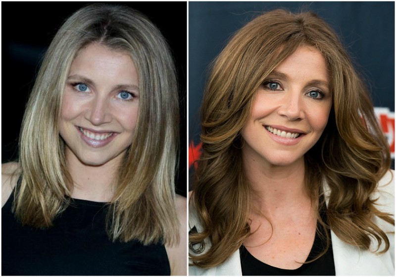 Sarah Chalke`s eyes and hair color