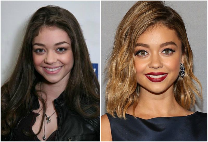 Sarah Hyland`s eyes and hair color