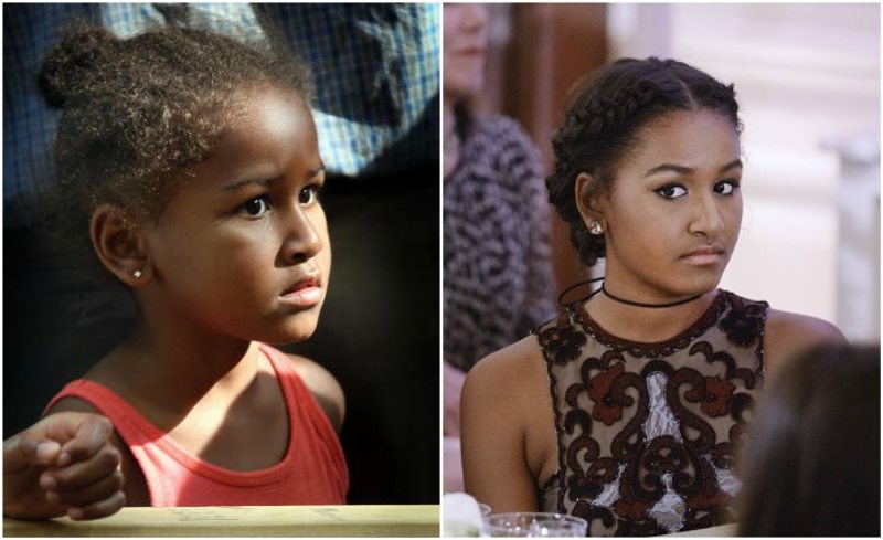 Sasha Obama`s eyes and hair color