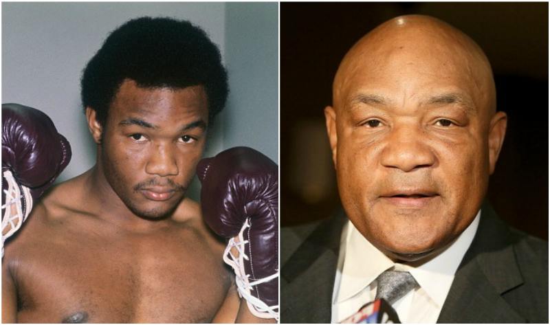George Foreman`s eyes and hair color