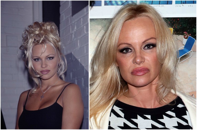 Pamela Anderson`s eyes and hair color