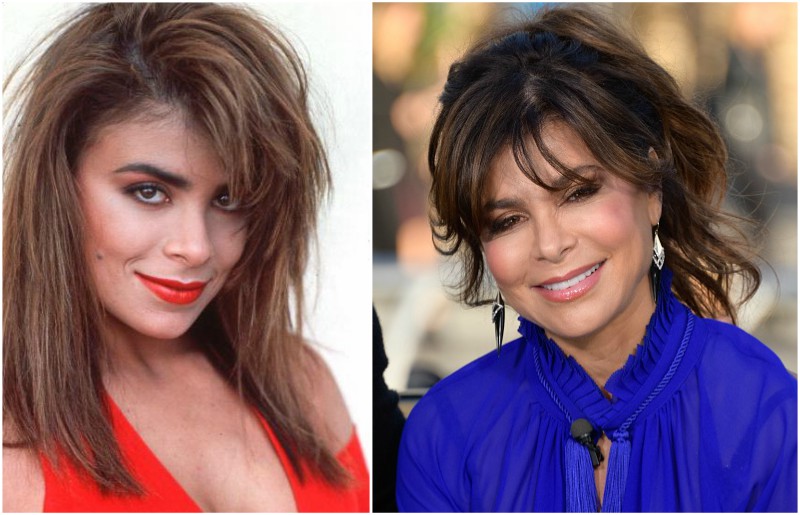 Paula Abdul`s eyes and hair color