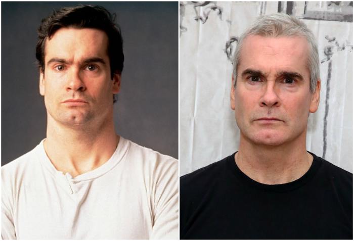 Henry Rollins` eyes and hair color