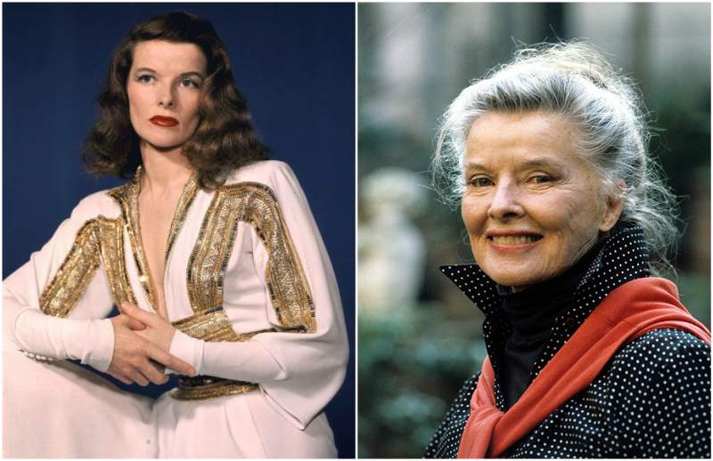 Katharine Hepburn`s eyes and hair color