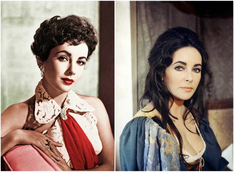 Elizabeth Taylor`s eyes and hair color