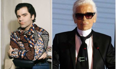 Karl Lagerfeld`s eyes and hair color