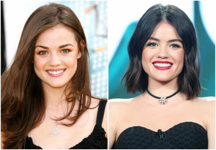 Lucy Hale`s eyes and hair color