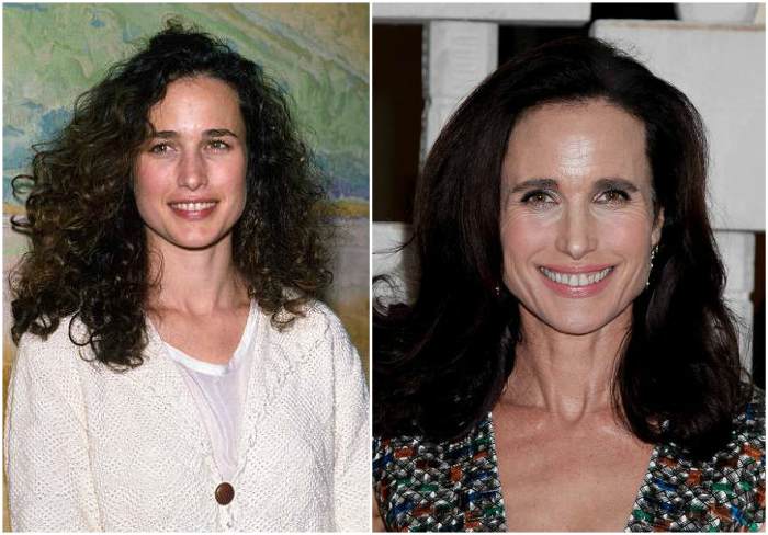 Andie MacDowell's eyes and hair color