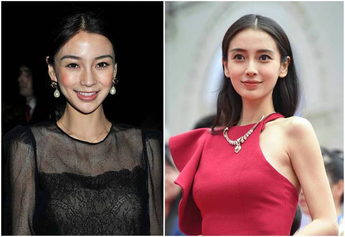 Angelababy's eyes and hair color