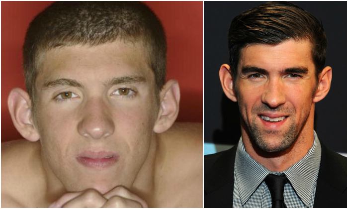 Michael Phelps' eyes and hair color