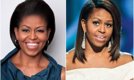 Michelle Obama`s eyes and hair color