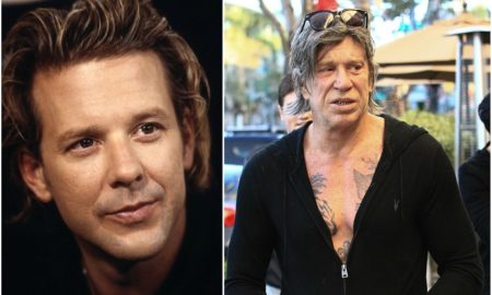 Mickey Rourke's eyes and hair color