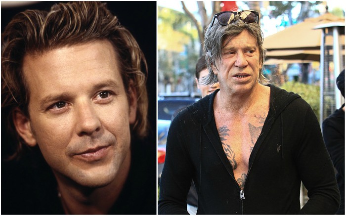 Mickey Rourke's eyes and hair color