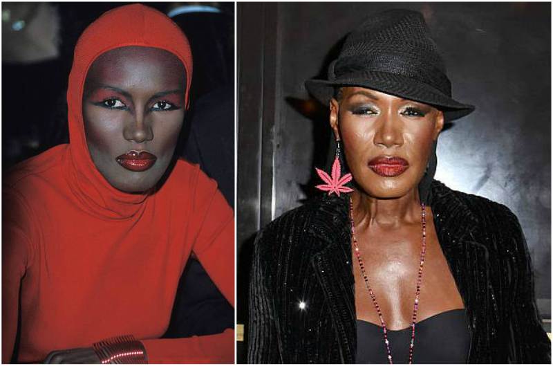 Grace Jones' eyes and hair color