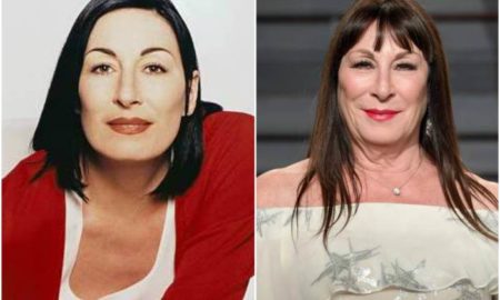Anjelica Huston's eyes and hair color