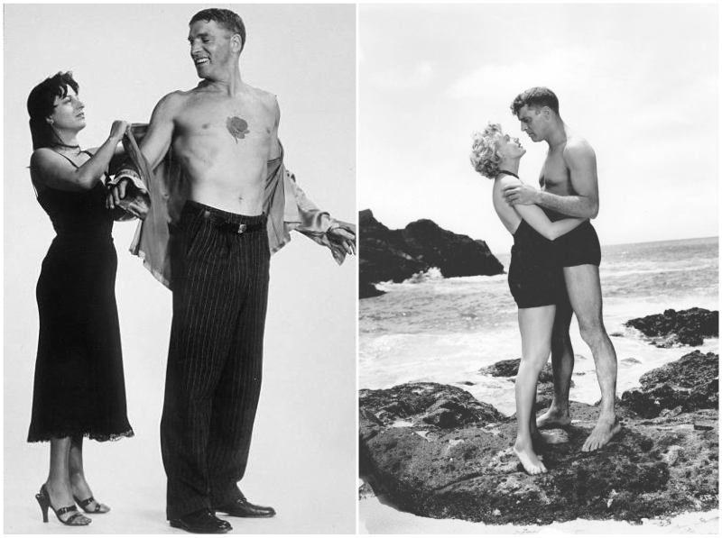 Burt Lancaster's height, weight. Actor with athletic body