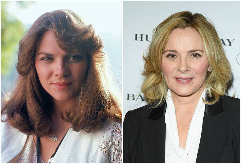 Kim Cattrall's eyes and hair color