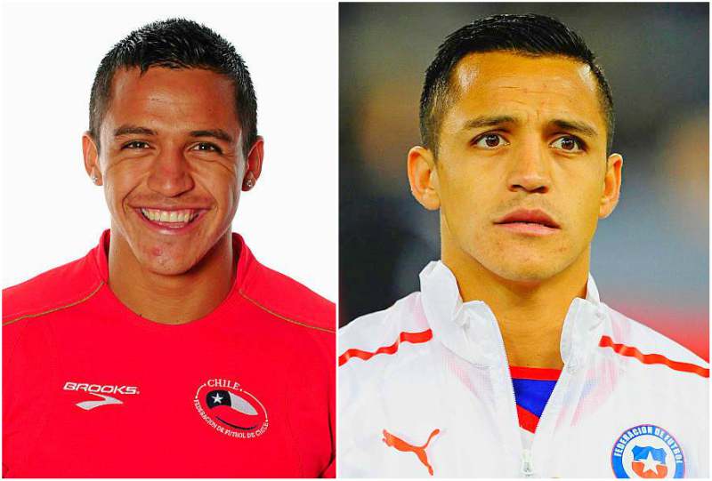 Alexis Sanchez's eyes and hair color