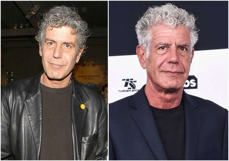 Anthony Bourdain's eyes and hair color