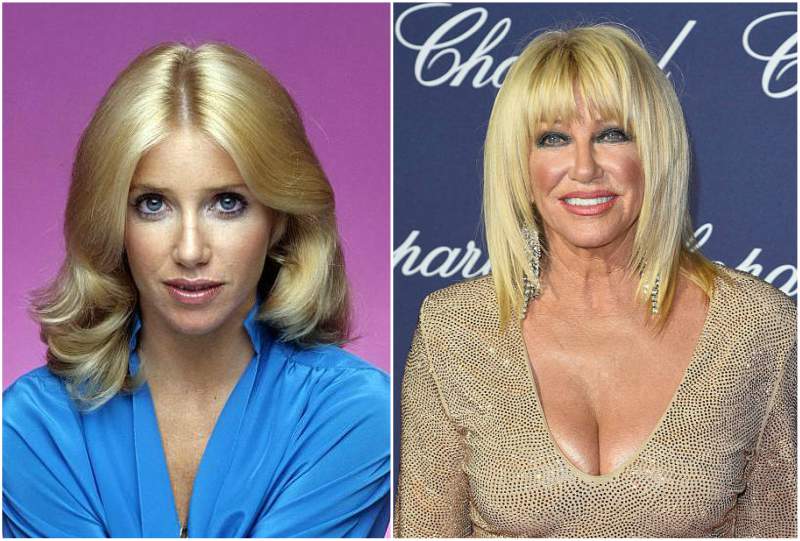 Suzanne Somers' eyes and hair color