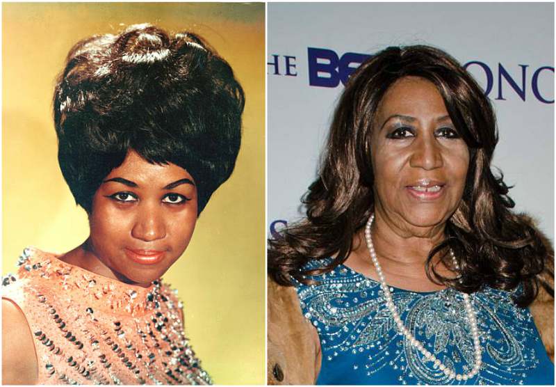Aretha Franklin's eyes and hair color