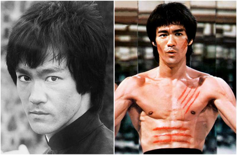 Bruce Lee's eyes and hair color