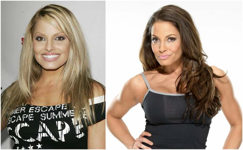 Trish Stratus' eyes and hair color