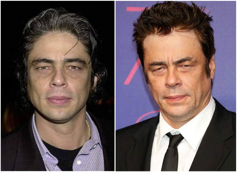 Benicio Del Toro's eyes and hair color