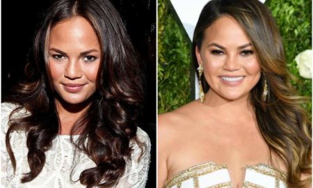 Chrissy Teigen's eyes and hair color