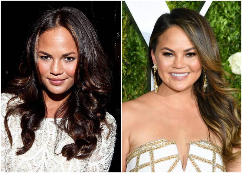 Chrissy Teigen's eyes and hair color