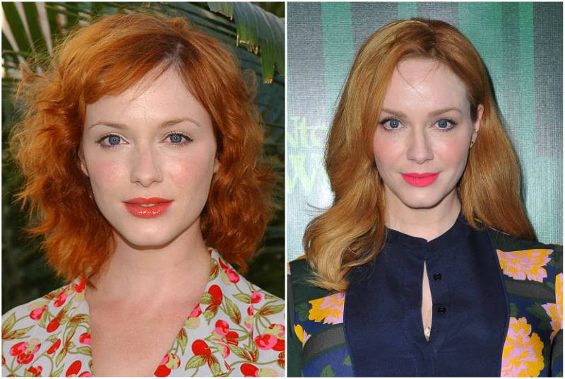 Christina Hendricks' eyes and hair color