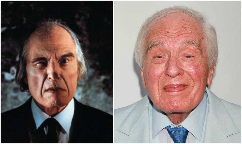 Angus Scrimm's eyes and hair color