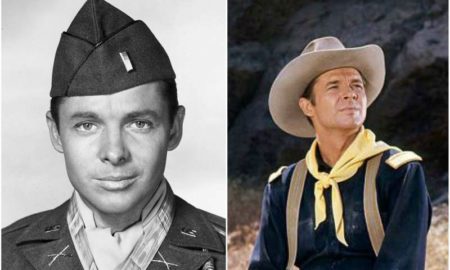 Audie Murphy's eyes and hair color
