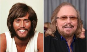 Barry Gibb's eyes and hair color