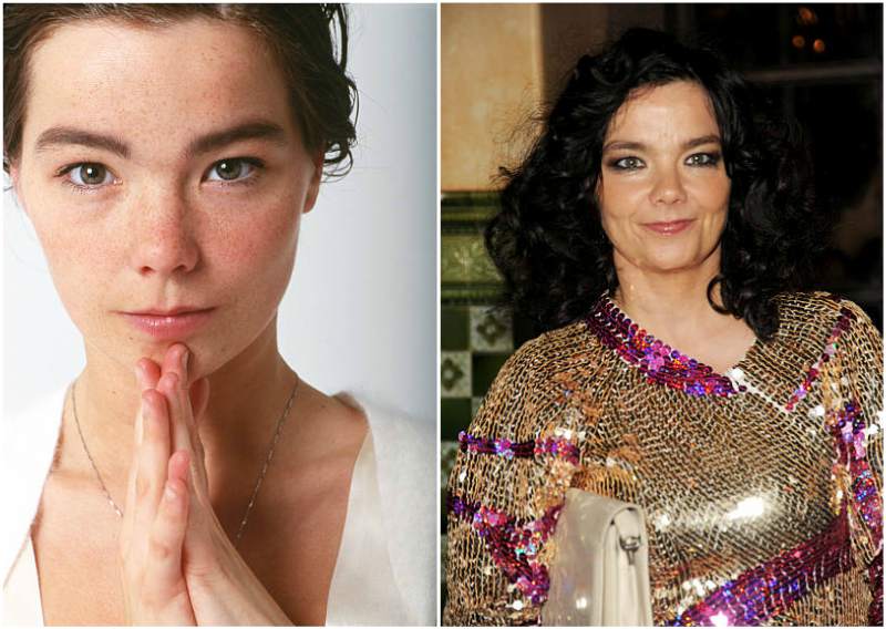 Bjork's eyes and hair color