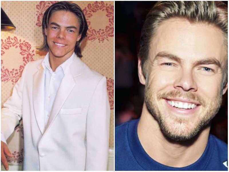 Derek Hough's eyes and hair color