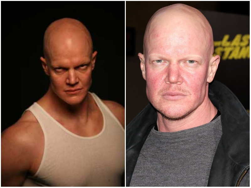 Derek Mears's eyes and hair color