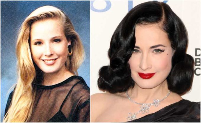 Dita Von Teese's eyes and hair color