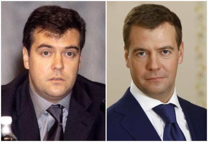 Dmitry Medvedev's eyes and hair color