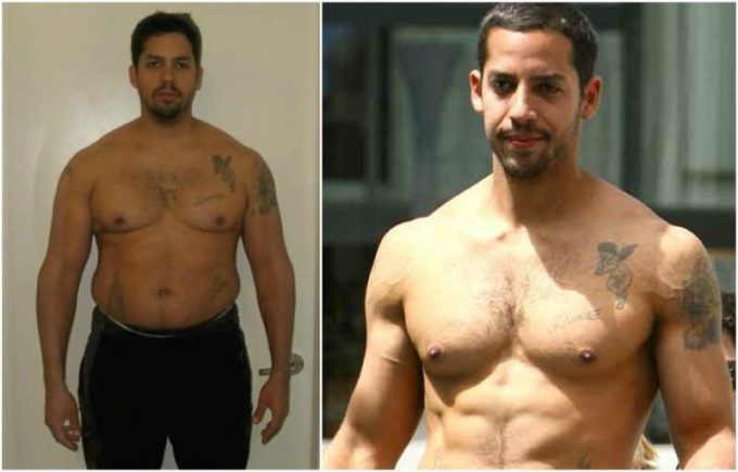 David Blaine's height. 24 kg less in 6 weeks