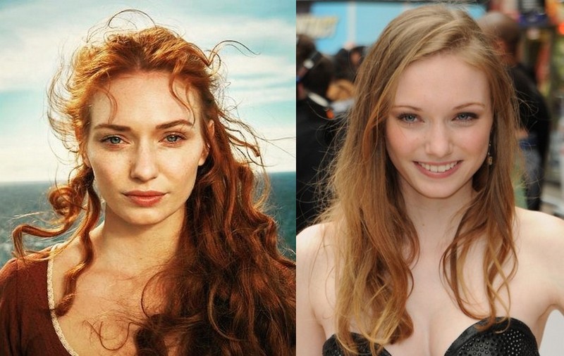 Eleanor Tomlinson's eyes and hair color