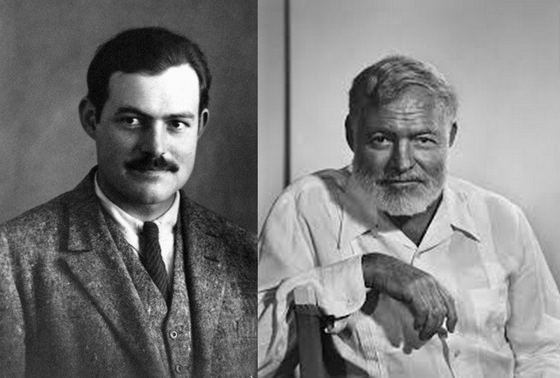 Ernest Hemingway's eyes and hair color